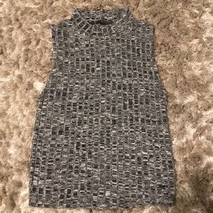 Ribbed mock neck tank top